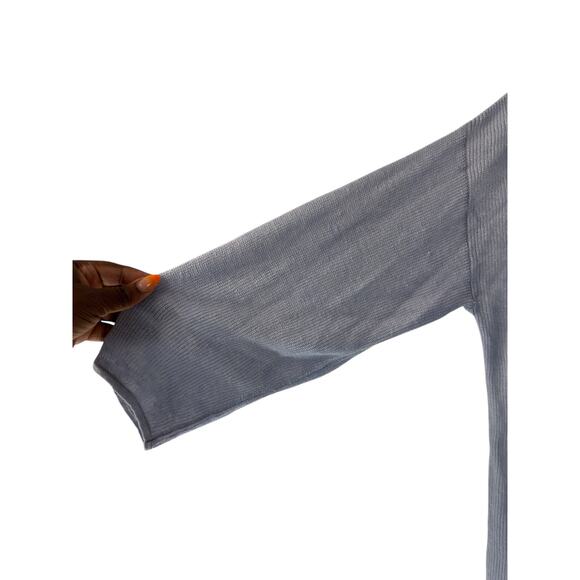 Eileen Fisher Cardigan Blue Basic Cable Knit Lightweight Open Front Duster Small - Picture 7 of 11